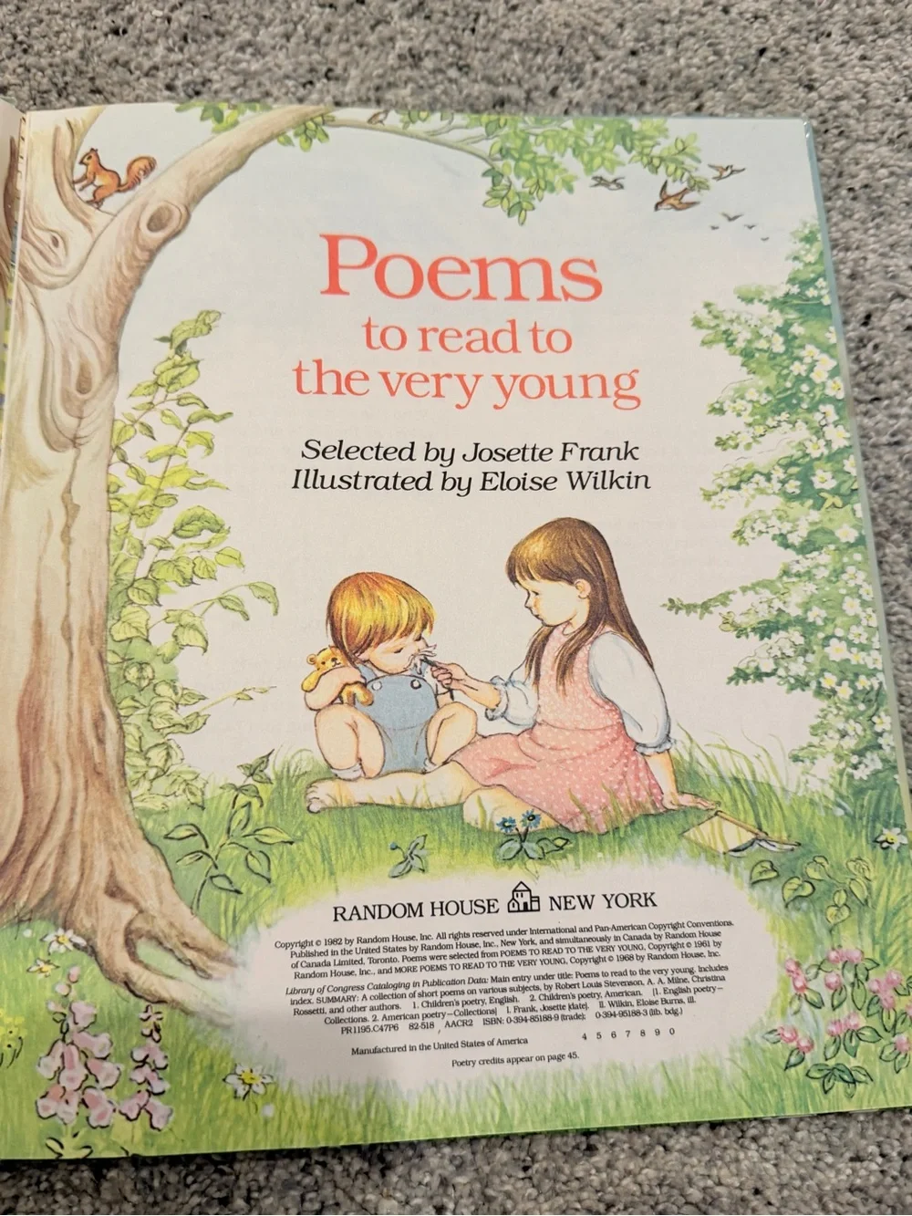 Vintage Kids Poems book Poems to Read to the Very Young Eloise Wilkin hardcover